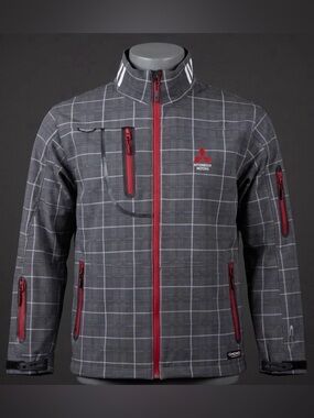 Choko Authentics Mitsubishi Motors Jacket Mens Medium Softshell Insulated Plaid